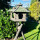 DARLUX Vogelfutterhaus XL Sechseck Vogelhaus + Ständer Futterstelle Braun/ Grün Garten Vogelfutterhaus Wetterfest