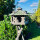 DARLUX Vogelfutterhaus XL Sechseck Vogelhaus + Ständer Futterstelle Braun/ Grün Garten Vogelfutterhaus Wetterfest