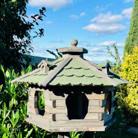 DARLUX Vogelfutterhaus XL Sechseck Holz Vogelhaus...