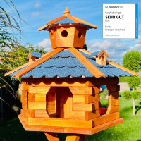 DARLUX Vogel Futter Haus XXL Futterstelle Sechseck Holz...