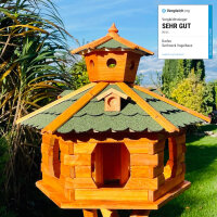 DARLUX Vogel Futter Haus XXL Futterstelle Sechseck Holz...