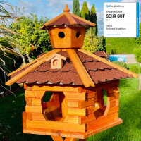 DARLUX Vogel Futter Haus XXL Futterstelle Sechseck Holz...
