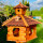 DARLUX Vogel Futter Haus XXL Futterstelle Sechseck Holz Vogelhaus Braun/ Rot Garten Vogelfutterhaus Wetterfest
