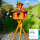 DARLUX Vogel Futter Haus XXL Futterstelle Sechseck Vogelhaus+ Ständer Braun/ Rot  Garten Vogelfutterhaus Wetterfest