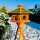 DARLUX Vogelfutterhaus XL Sechseck Vogelhaus + Ständer Futterstelle Braun/ Grün Garten Vogelfutterhaus Wetterfest