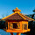 DARLUX Vogelfutterhaus XL Sechseck Vogelhaus Holz Futterstelle Braun/ Rot Garten Vogelfutterhaus Wetterfest