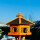 DARLUX Vogelfutterhaus XL Sechseck Vogelhaus Holz Futterstelle Braun/ Schwarz Garten Vogelfutterhaus Wetterfest