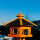 DARLUX Vogelfutterhaus XL Sechseck Vogelhaus Holz Futterstelle Braun/ Schwarz Garten Vogelfutterhaus Wetterfest