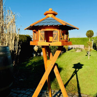 DARLUX Vogelfutterhaus XL Sechseck Vogelhaus +...