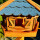 DARLUX Vogelfutterhaus XL Sechseck Vogelhaus + Ständer Futterstelle Braun/ Blau Garten Vogelfutterhaus Wetterfest
