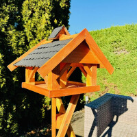DARLUX Rechteckiges Vogel Futter Haus XL Futterstelle Vogelhaus Braun/ Schwarz Vogelfutterhaus Wetterfest