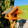 DARLUX Rechteckiges Vogel Futter Haus XL Futterstelle Vogelhaus Braun/ Schwarz Vogelfutterhaus Wetterfest