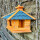 DARLUX Wand Vogelfutterhaus XL Vogelhaus Holz Futterstelle Hängend Braun, Blau Vogelfutterhaus Wetterfest