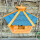 DARLUX Wand Vogelfutterhaus XL Vogelhaus Holz Futterstelle Hängend Braun, Blau Vogelfutterhaus Wetterfest
