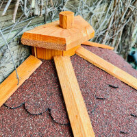 DARLUX Wand Vogelfutterhaus XL Vogelhaus Holz Futterstelle Hängend Braun, Rot Vogelfutterhaus Wetterfest