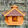 DARLUX Wand Vogelfutterhaus XL Vogelhaus Holz Futterstelle Hängend Braun, Rot Vogelfutterhaus Wetterfest