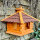DARLUX Wand Vogelfutterhaus XL Vogelhaus Holz Futterstelle Hängend Braun, Rot Vogelfutterhaus Wetterfest