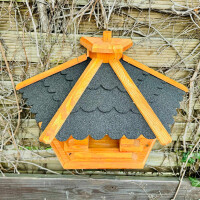 DARLUX Wand Vogelfutterhaus XL Vogelhaus Holz Futterstelle Hängend Braun,Schwarz Vogelfutterhaus Wetterfest