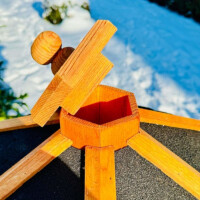 DARLUX Ersatz Holz Deckel für Sechseck-XL-Vogelhäuser u. Vogelvilla, Holz Braun
