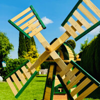 DARLUX Sechseck Doppelstock-Garten-Windmühle aus...