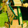 DARLUX Sechseck Doppelstock-Garten-Windmühle aus Holz Natur/ Grün Höhe 93 cm
