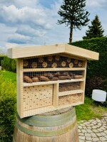 DARLUX Holz Insektenhotel XL Wildbienen Nisthilfe Insektenhaus
