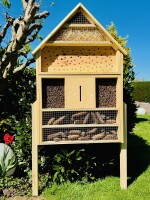 DARLUX Garten Holz Insektenhotel XXL Wildbienen-Nisthilfe Insektenhaus Natur Freistehend