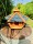 DARLUX Vogelfutterhaus I Futterstelle I Sechseck Vogelhaus I aus Holz I Braun/ Blau I Garten I Vogelfutterhaus I Wetterfest