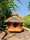 DARLUX Vogelfutterhaus I Futterstelle I Sechseck Vogelhaus I aus Holz I Braun/Schwarz IGarten I Vogelfutterhaus I Wetterfest