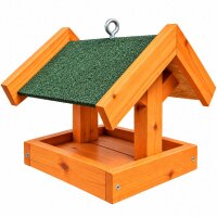 DARLUX Rechteckiges Vogelhaus zum Aufhängen oder Aufstellen Braun/Grün Holz