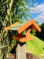 DARLUX Rechteckiges Vogelhaus zum Aufhängen oder Aufstellen Braun/Grün Holz