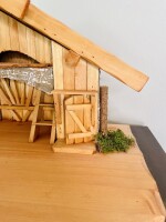 DARLUX Weihnachts- Holz Krippe Dekoration Handgefertigt Holzschnitzerei Jahreszeitliche Dekoration