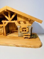 DARLUX Weihnachts- Holz Krippe Dekoration Handgefertigt Holzschnitzerei Jahreszeitliche Dekoration