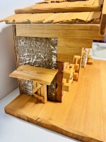 DARLUX Weihnachts- Holz Krippe Dekoration Handgefertigt Holzschnitzerei Jahreszeitliche Dekoration