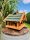 DARLUX Rechteckiges Vogel Futter Haus  Futterstelle Holz Vogelhaus Braun / Grün