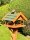 DARLUX Rechteckiges Vogel Futter Haus Holz Vogelhaus + Ständer Braun / Grün