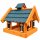 DARLUX Rechteckiges Vogel Futter Haus  Futterstelle Holz Vogelhaus Braun / Blau