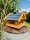 DARLUX Rechteckiges Vogel Futter Haus  Futterstelle Holz Vogelhaus Braun / Blau